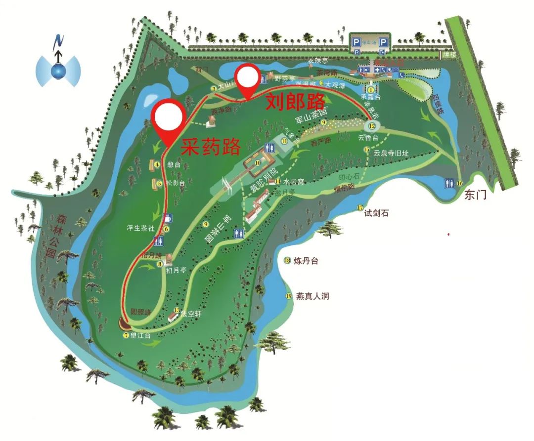 淄博花山公园地图图片