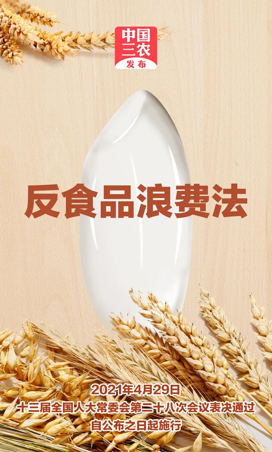 十三届全国人大常委会第二十八次会议29日表决通过反食品浪费法,自