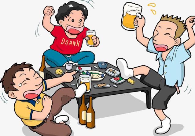 喝酒的卡通幽默图片图片