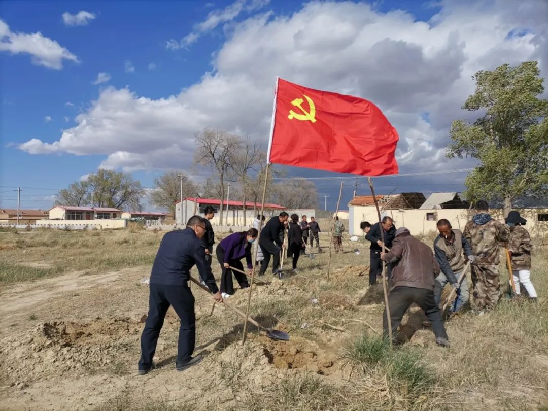 舍必崖乡开展学党史悟初心植绿色勇担当义务植树活动