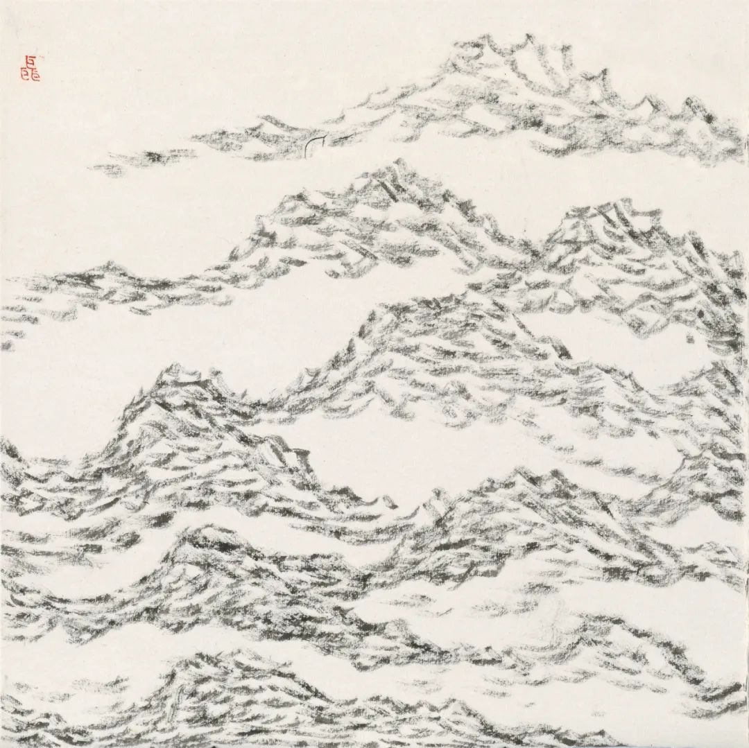 聶松 《江浙風情寫生之一》 紙本水墨 34cm × 34cm 2020年