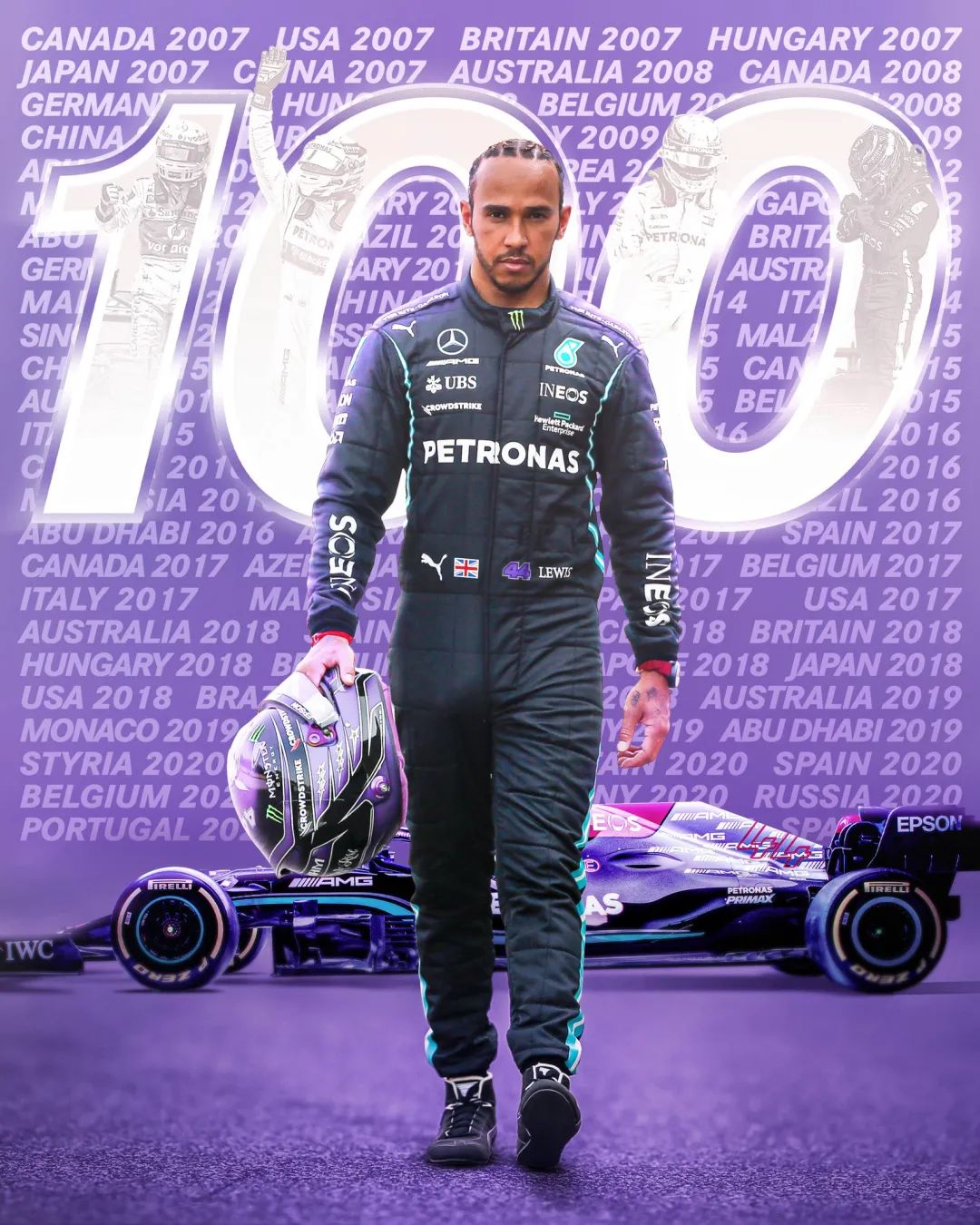 汉密尔顿拿下个人f1职业生涯第100个杆位