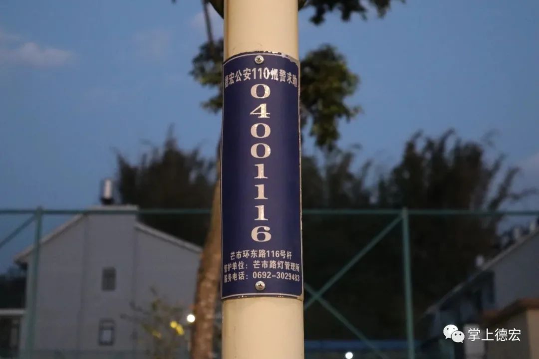 找到路灯杆的专属编号 → 拨打芒市路灯管所维护服