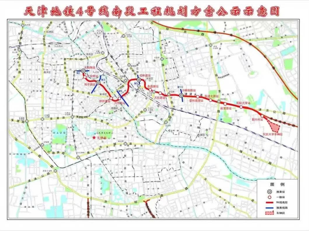 天津地铁4号线 线路图图片