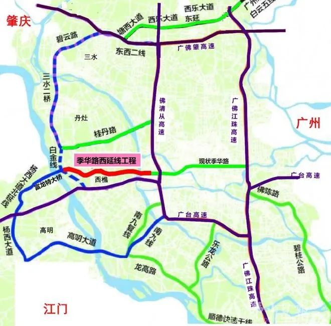 项目一旦通车,高明的车主可经目前在建中的富龙西江特大桥,在三水白坭