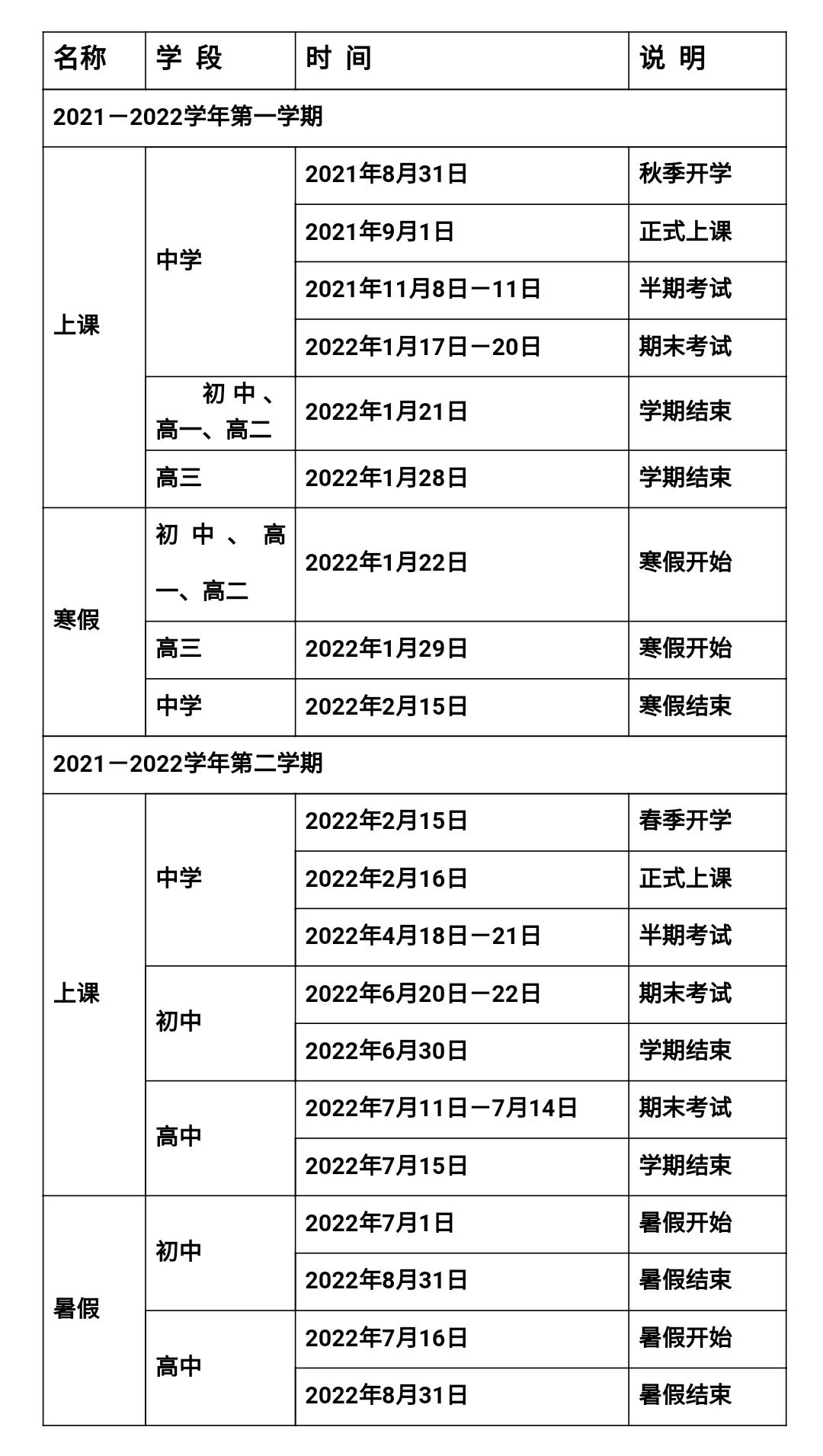 最新发布福州20212022学年中学开学放假时间定了