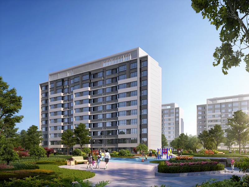 10层南立面效果图  b分区规划 1栋基层社区中心