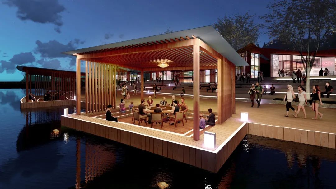 有的蝴蝶堡,东方大酒店,农家乐等业态进行升级,设置高品质的临水餐饮