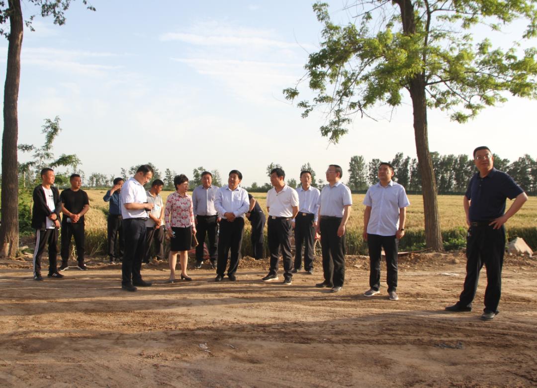 县长李锡勇到水东地委机关革命旧址复原工程项目现场办公