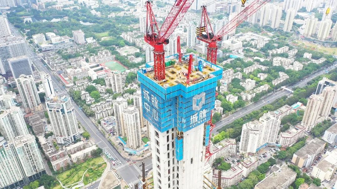 重磅388米中建三局承建的深圳在建第一高樓核心筒封頂