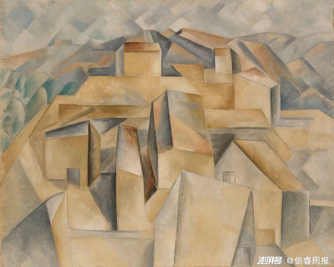毕加索,《山上房屋》(1909),布上油画,65cm×81cm私人收藏