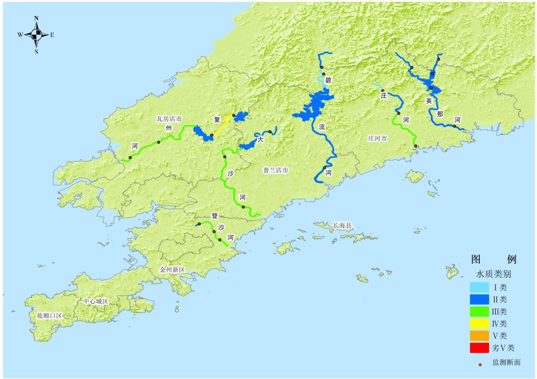 大连发布碧流河,英那河,大沙河,登沙河,庄河和复州河等六条主要河流的