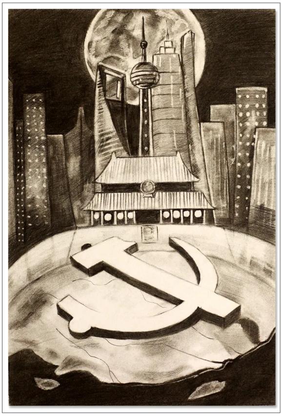 作品名《庆祝建党一百周年》作者:林元锟年龄:11岁选送学校:湘桥区