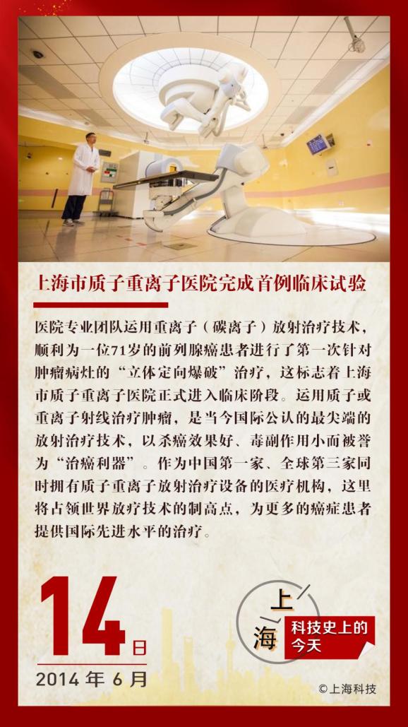 2014年的今天上海市质子重离子医院完成首例临床试验回眸上海科技
