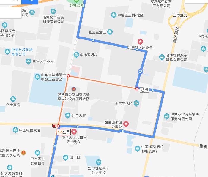 淄博七路公交车路线图图片