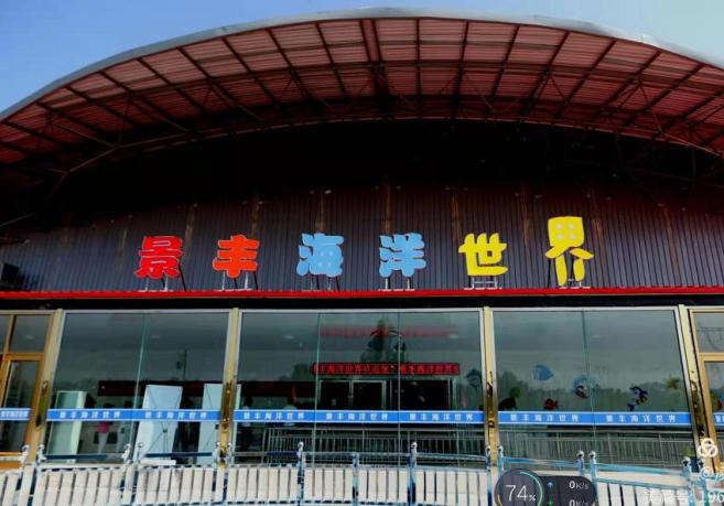 天外景丰海洋世界夜晚的玻璃观景台另有一番风味,夜景及特效的亮化