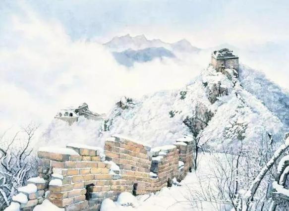 沁园春雪图片国画图片