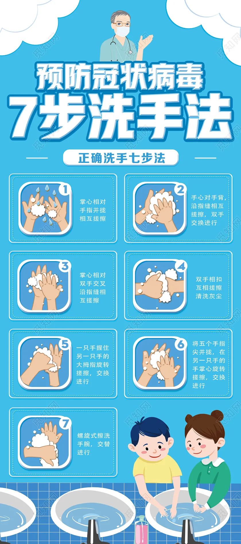 洗手七步法最新版图片