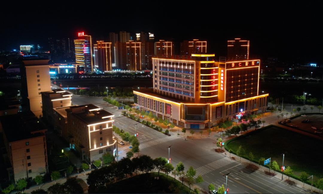 灵台夜景庆祝建党百年古城灯火璀璨