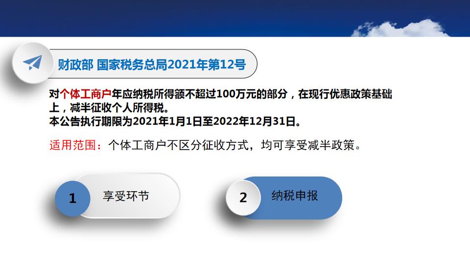 来源:内蒙古税务原标题《个体户个人所得税减半啦》