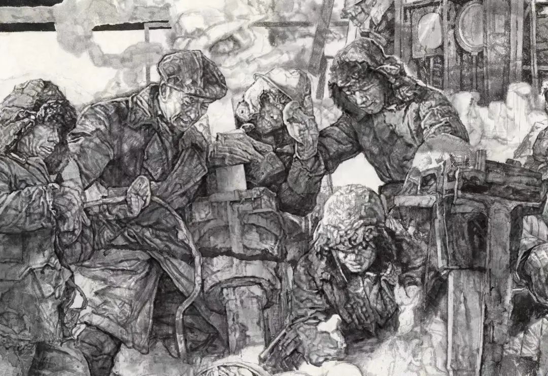 作品前段描绘了在酷暑冰霜下,石油工人运输开采设备,一路挫折勇往直前