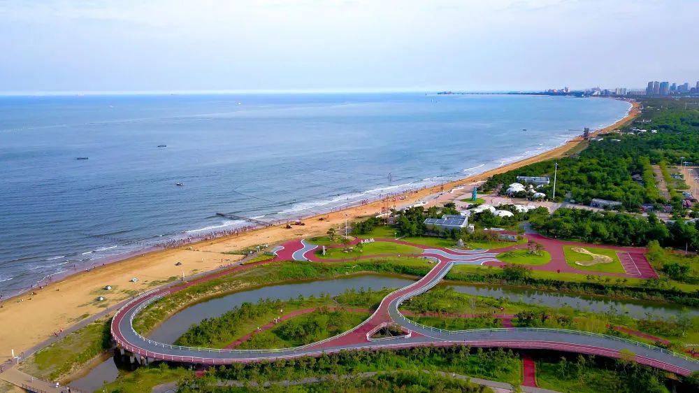 这是7月7日拍摄的日照市阳光海岸绿道,该绿道长28公里(无人机照片.).