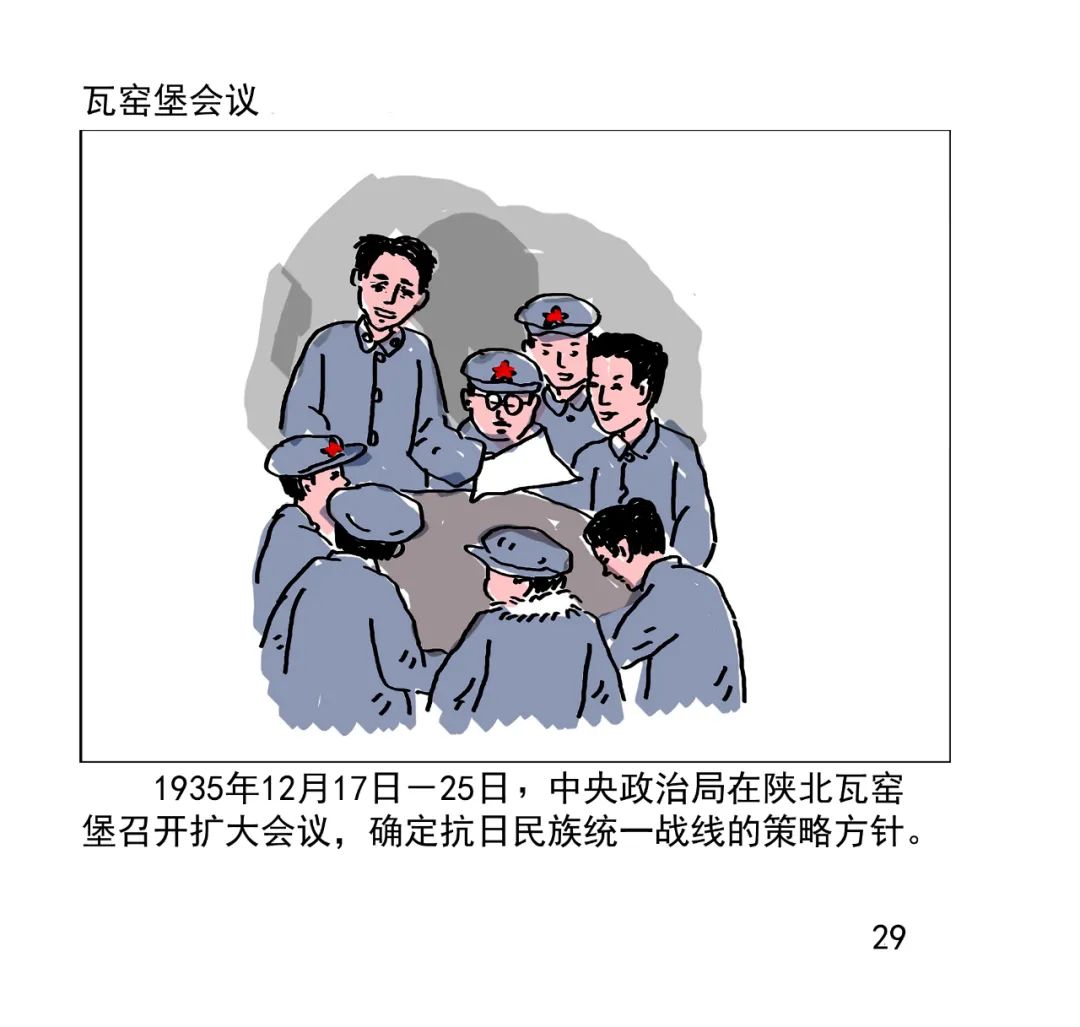 瓦窑堡会议漫画图片