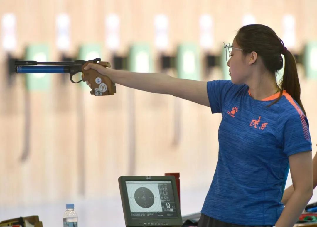 女子射击运动员王倩(首席记者 王健 摄)