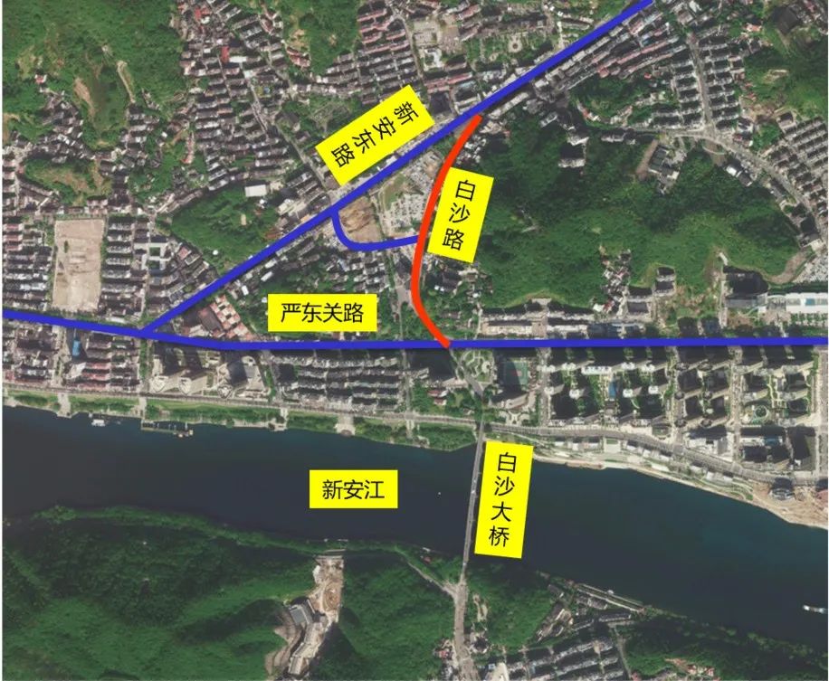 擴散即日起新安江街道白沙路部分路段將實行為期180天的半幅封閉施工