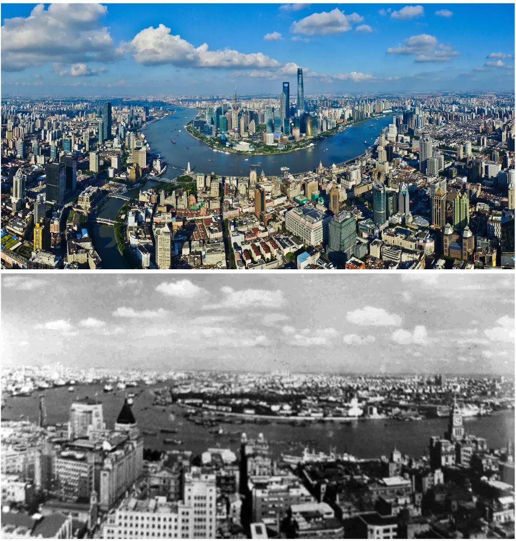 2017年(上)和1990年(下)陆家嘴全景