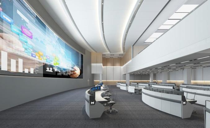 地下三层的办公楼,设有主机房,运营维护和指挥调度中心,生产辅助用房