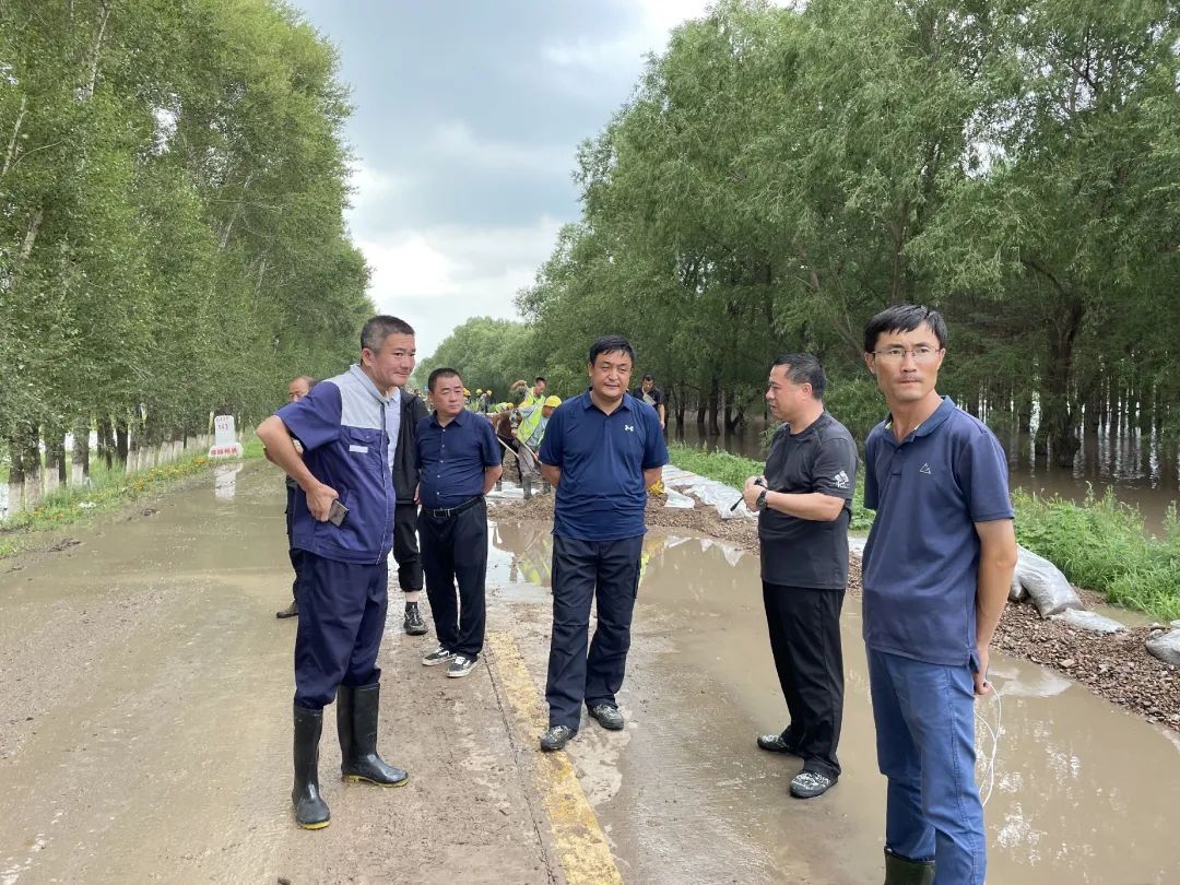 图为市委副书记,市政府市长栾云巍同志亲临现场指导防汛工作并做出