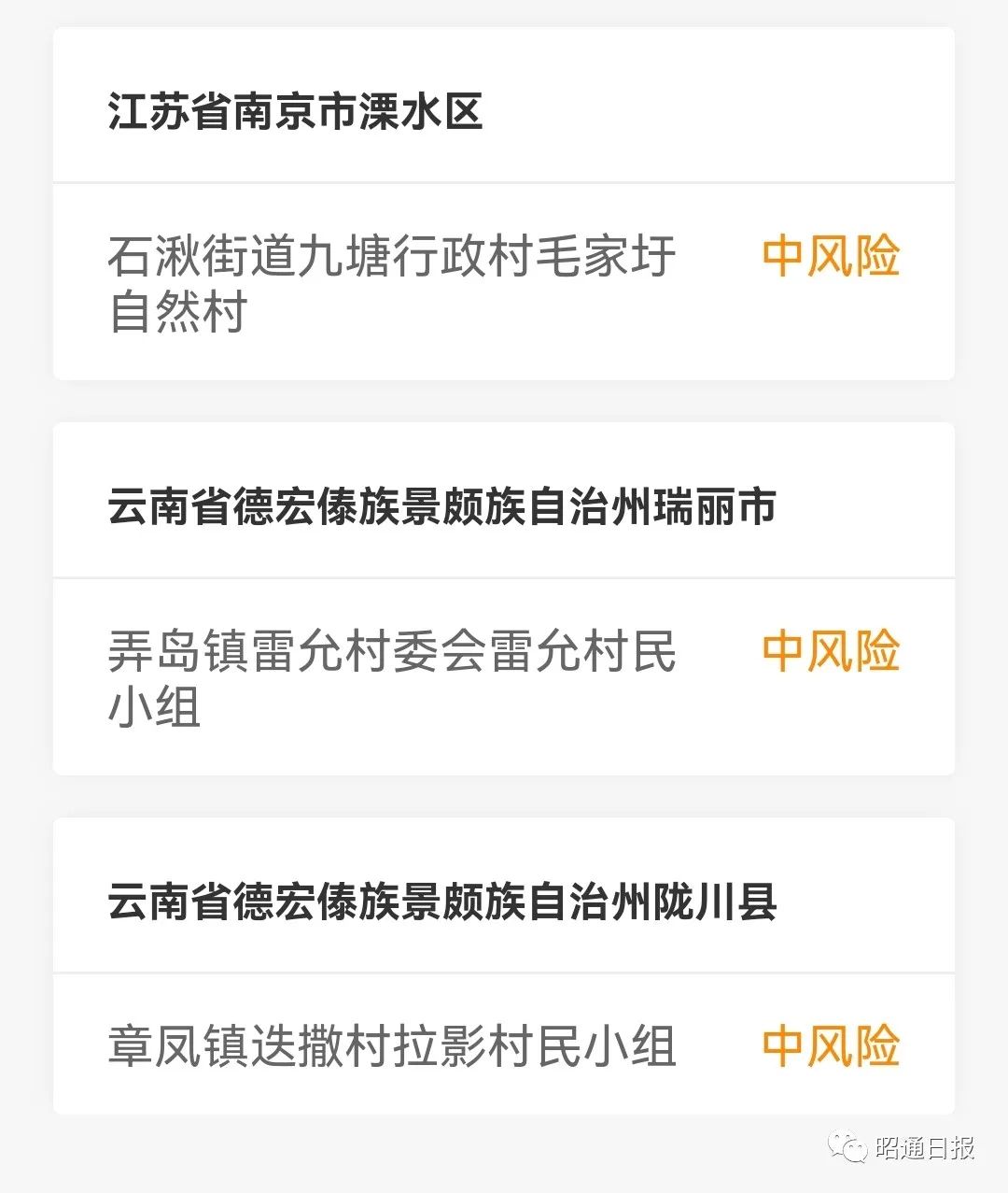 6地升为中风险!昭通多县发提示,镇雄实行"三码联查"