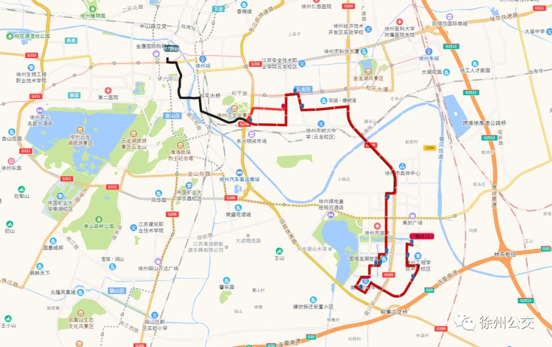 徐州90路公交车路线图图片