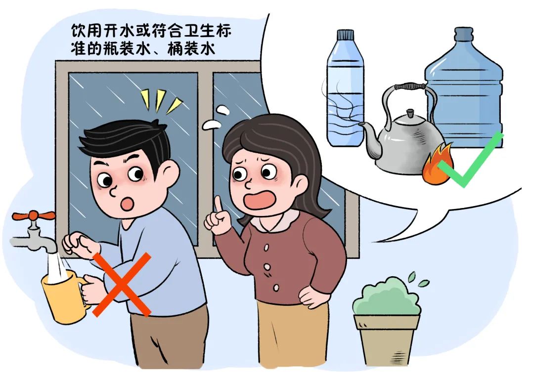 饮用水安全卡通图片