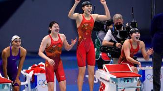 女子4x200自接力中国摘金，创世界纪录首夺奥运金牌