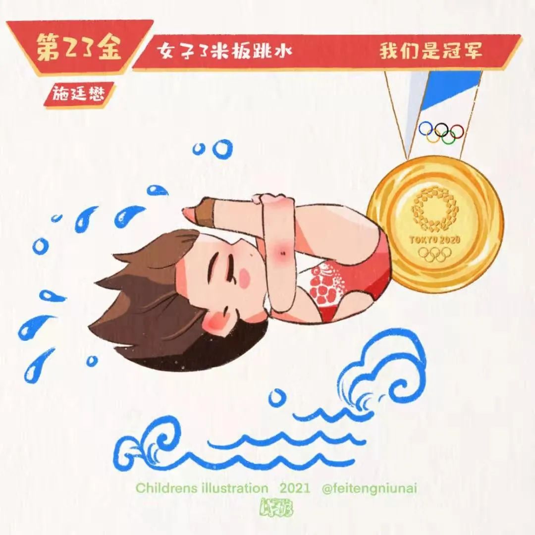 奥运冠军画像近日创作系列漫画牛奶(笔名)银川一位插画师为致敬奥运健