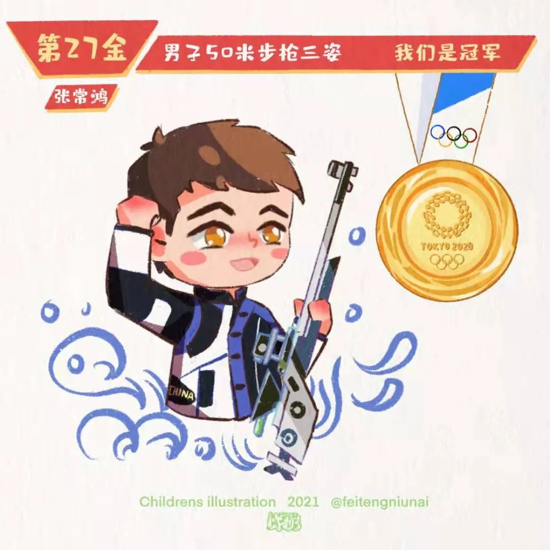 2021中国奥运冠军卡通图片
