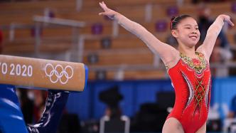 东京奥运会女子体操平衡木决赛，管晨辰摘金唐茜靖夺银