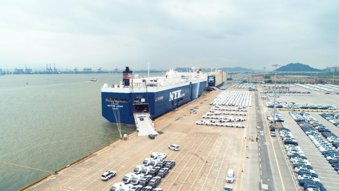 国企要闻全球最大滚装船公司nyk出口航线在南沙汽车口岸成功首航