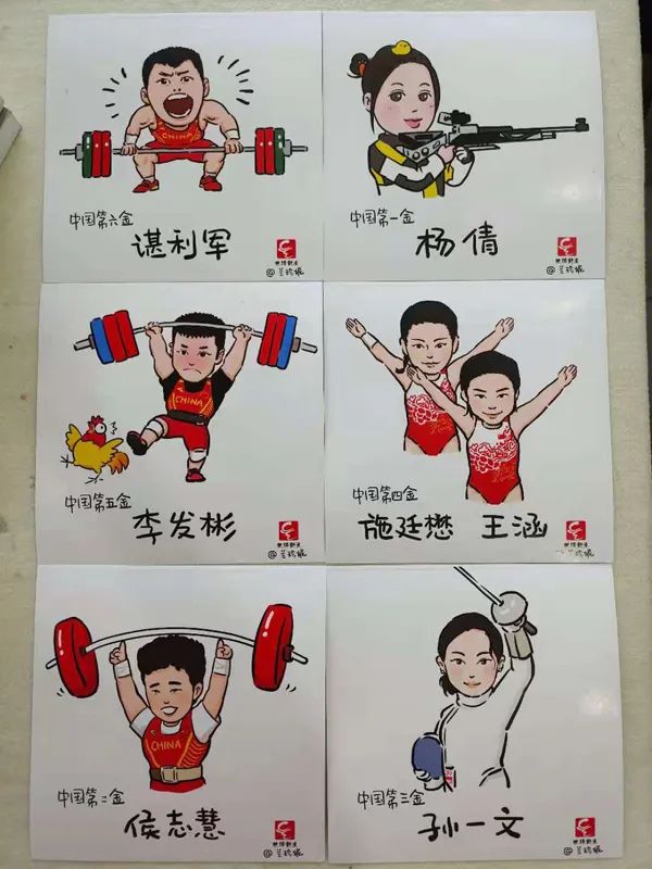 中国奥运健儿绘画图片