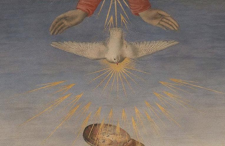馆馆藏中,这幅15世纪大师维罗齐奥的画作中,上方的白鸽便是圣灵之鸽