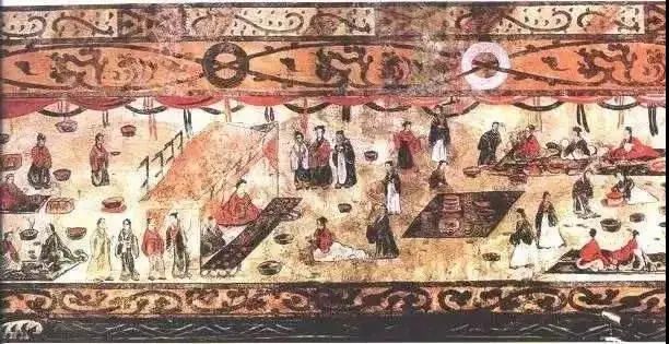 宴饮图 河南新密打虎亭东汉2号墓壁画