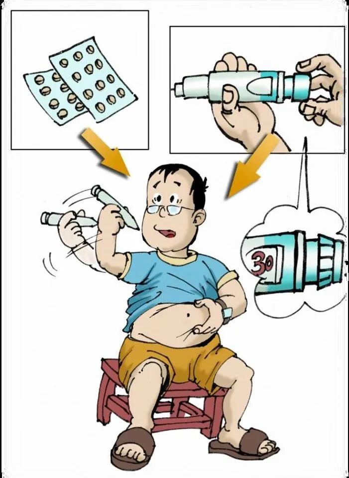 胰岛素注射卡通图片