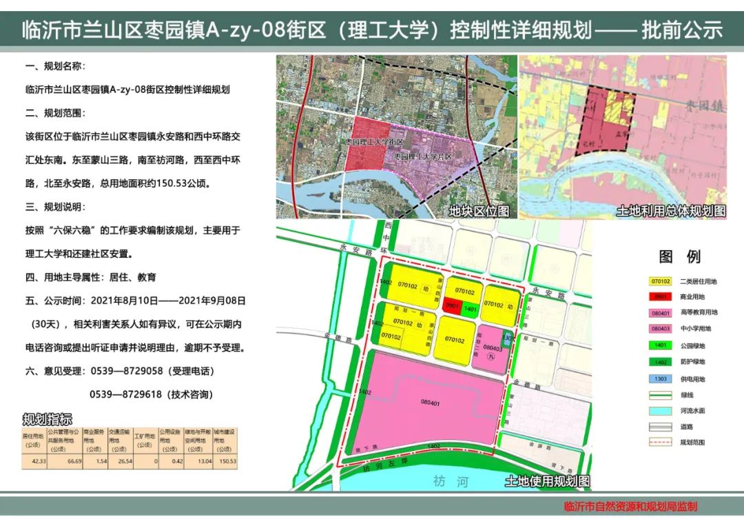 城區兩大片區規劃詳情出爐臨沂市自然資源和規劃局權威發佈2021-08-14