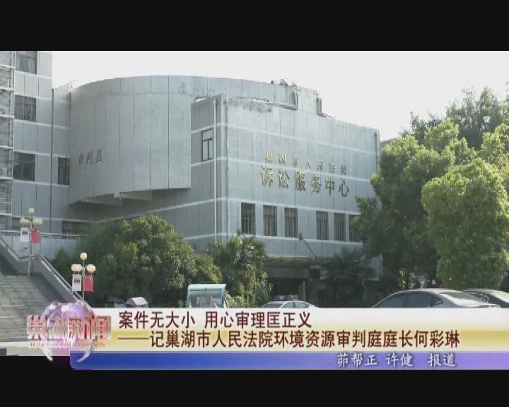 案件无大小用心审理匡正义记巢湖市人民法院环境资源审判庭庭长何彩琳