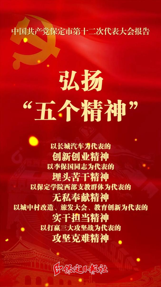 来源:保定日报原标题《海报 保定市第十二次党代会报告十点精髓要