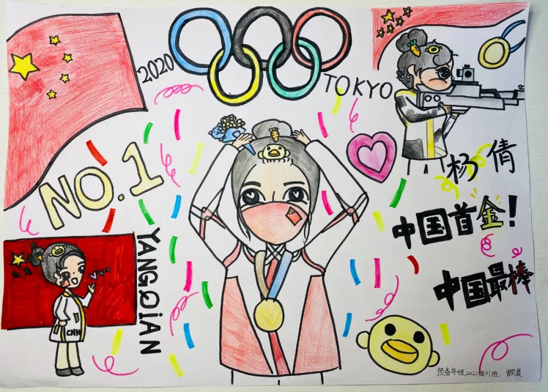 奥运主题的儿童画2020图片