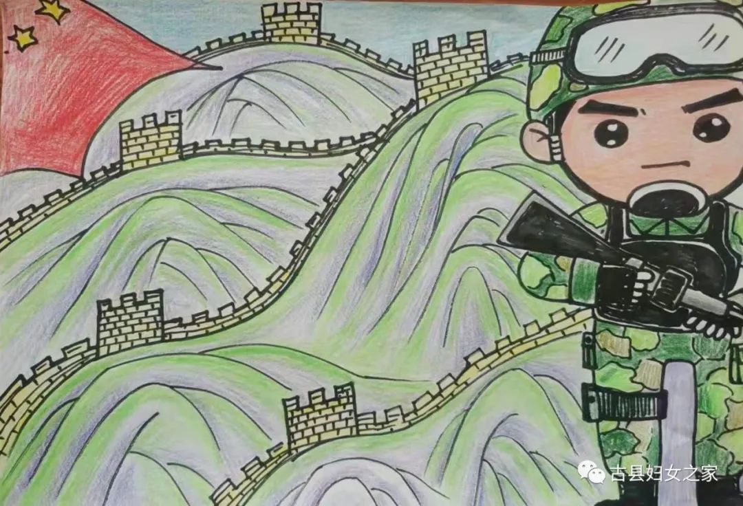 边防战士绘画作品图片