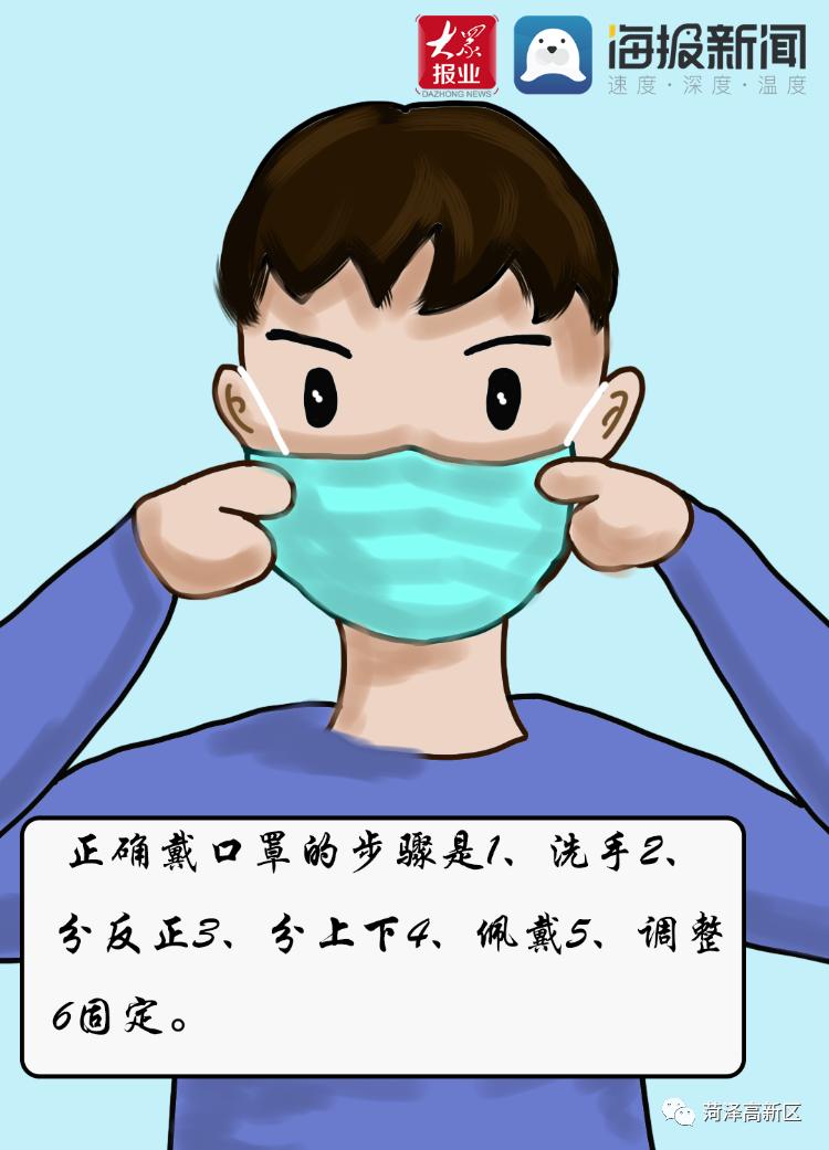 原创漫画正确配戴口罩防控新冠病毒
